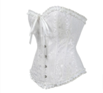 Satin Off -White Overbust Lace up Busiter Corset
