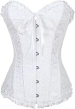 Satin Off -White Overbust Lace up Busiter Corset - Image 2