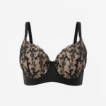 Floral Embroidered Bra with under wire(Black)